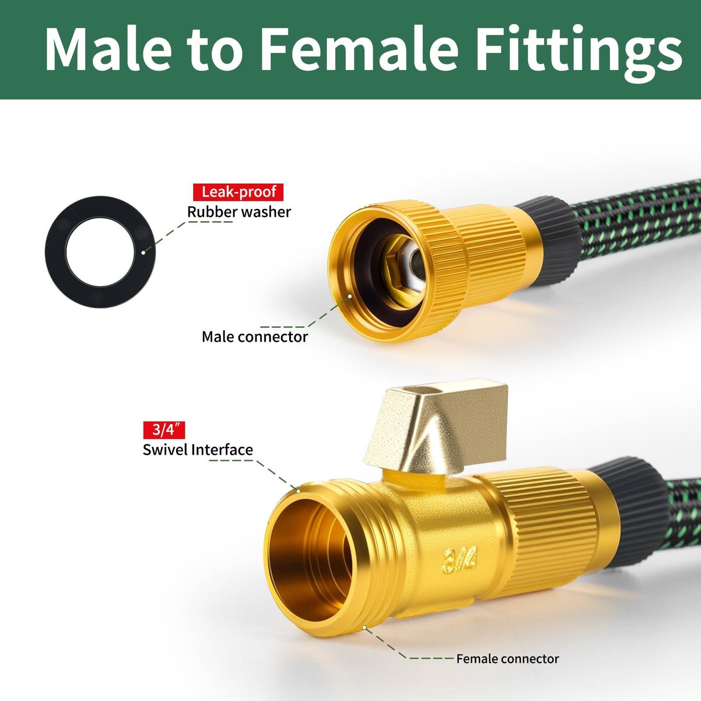 Heavy-Duty Expandable Garden Hose - Leakproof Design with Spray Nozzle