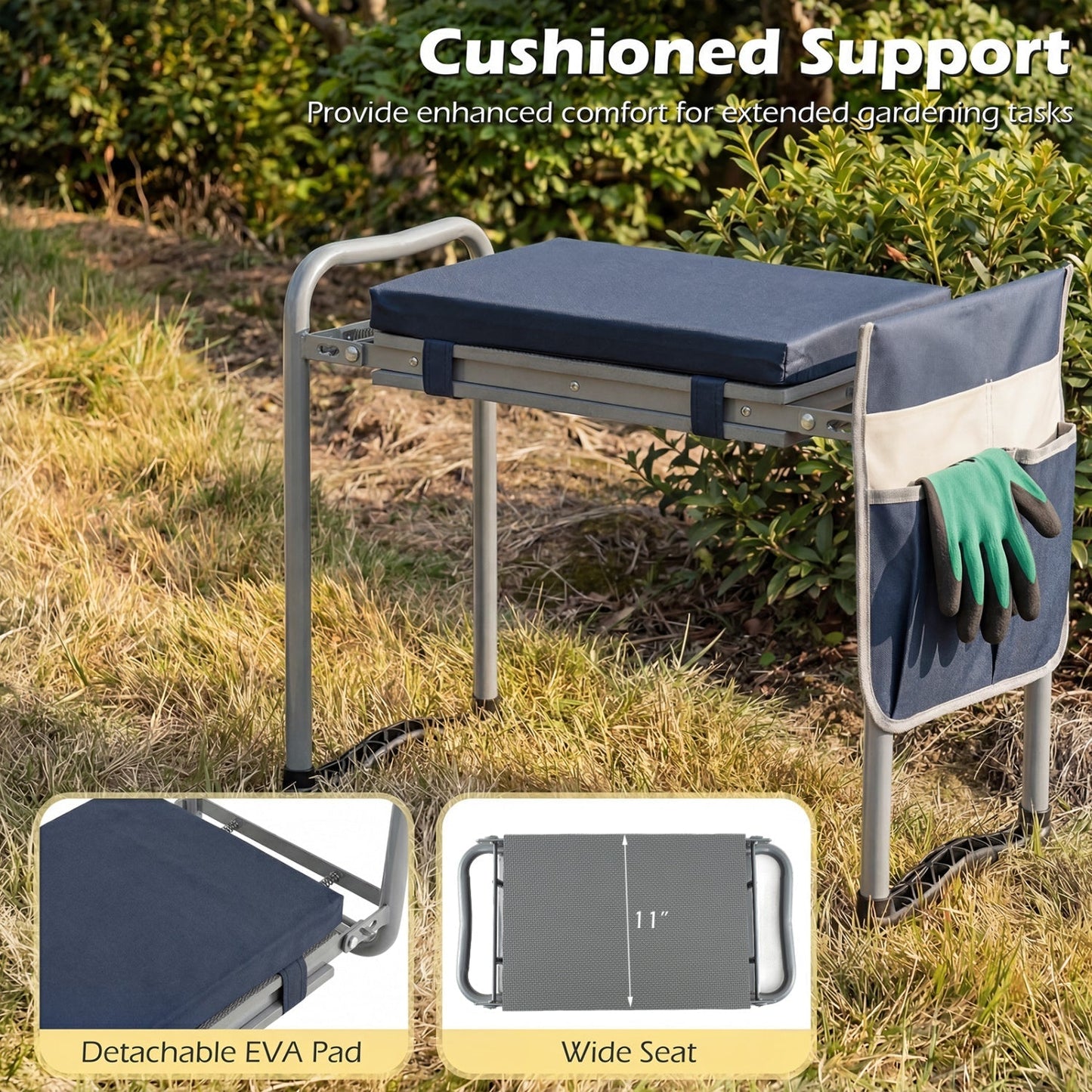Foldable Garden Kneeler and Seat for Seniors Gardeners