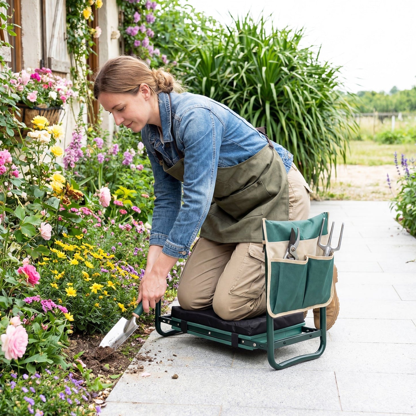 Foldable Garden Kneeler and Seat for Seniors Gardeners