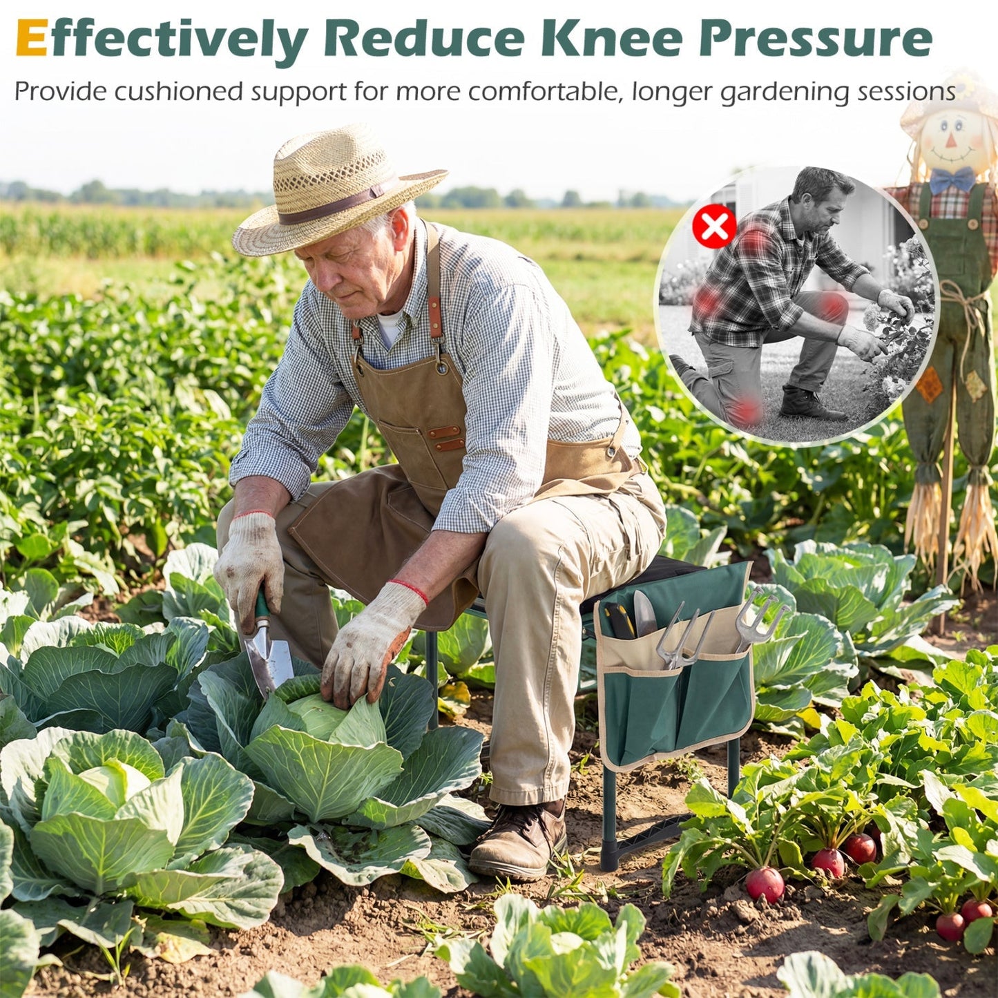 Foldable Garden Kneeler and Seat for Seniors Gardeners