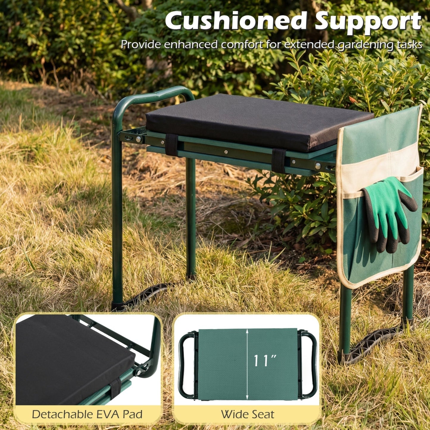 Foldable Garden Kneeler and Seat for Seniors Gardeners