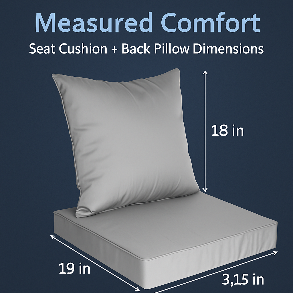 Outdoor Chair Cushion & Pillow Set for Patio Furniture