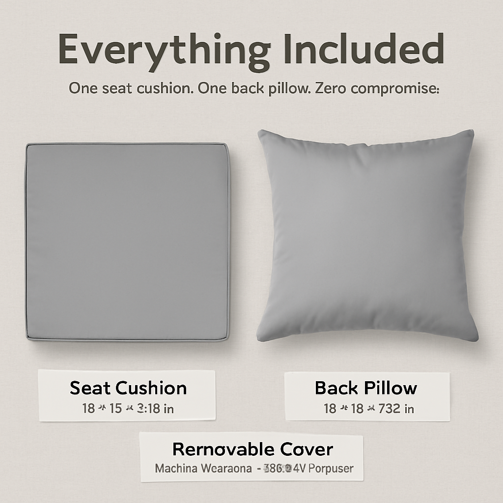 Outdoor Chair Cushion & Pillow Set for Patio Furniture